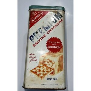 Vintage 1969 Nabisco Premium‎ Saltine Crackers Tin Made in USA 14oz